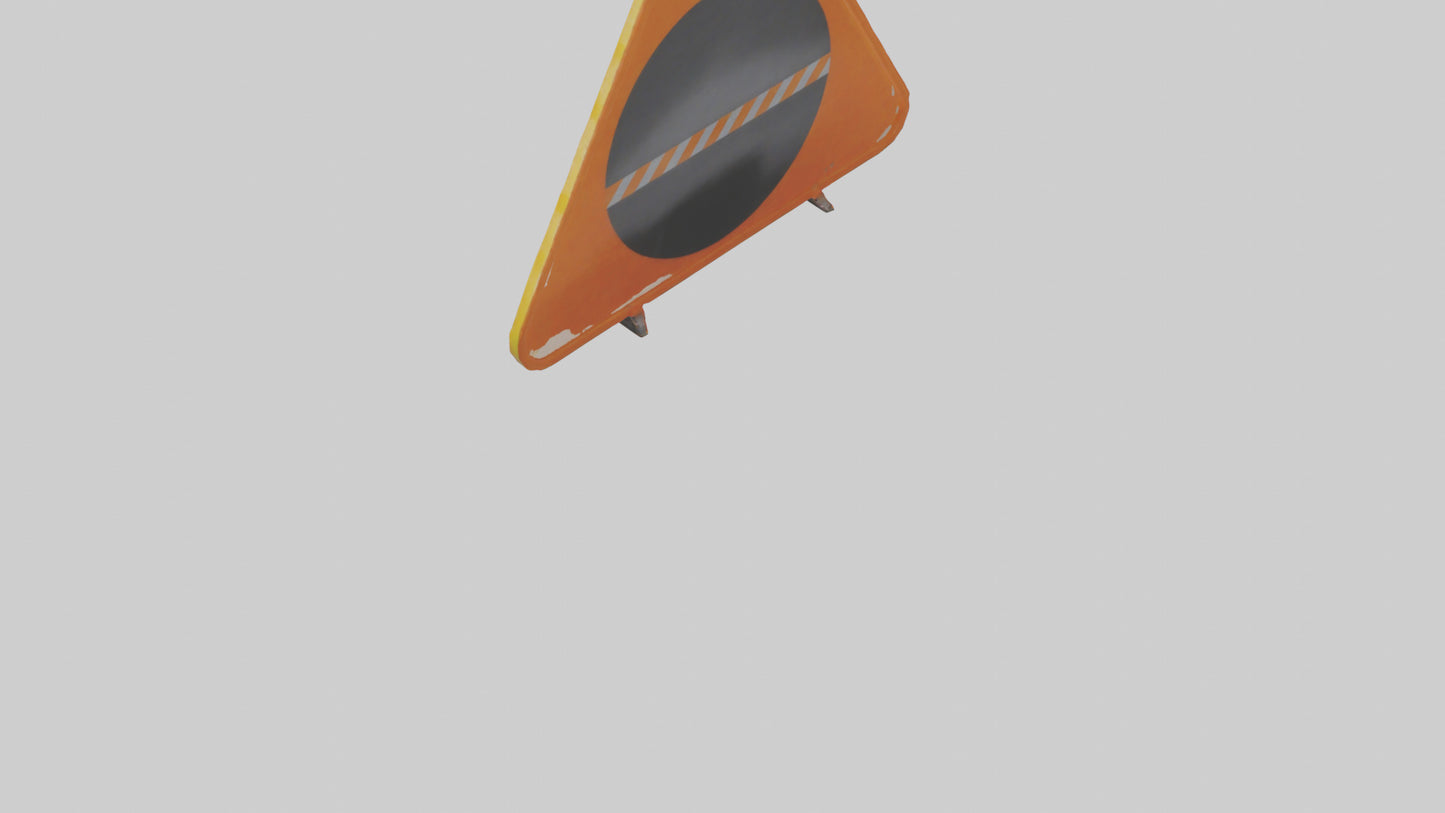 3D model Low Visibility Ahead Warning Sign model VR / AR / low-poly