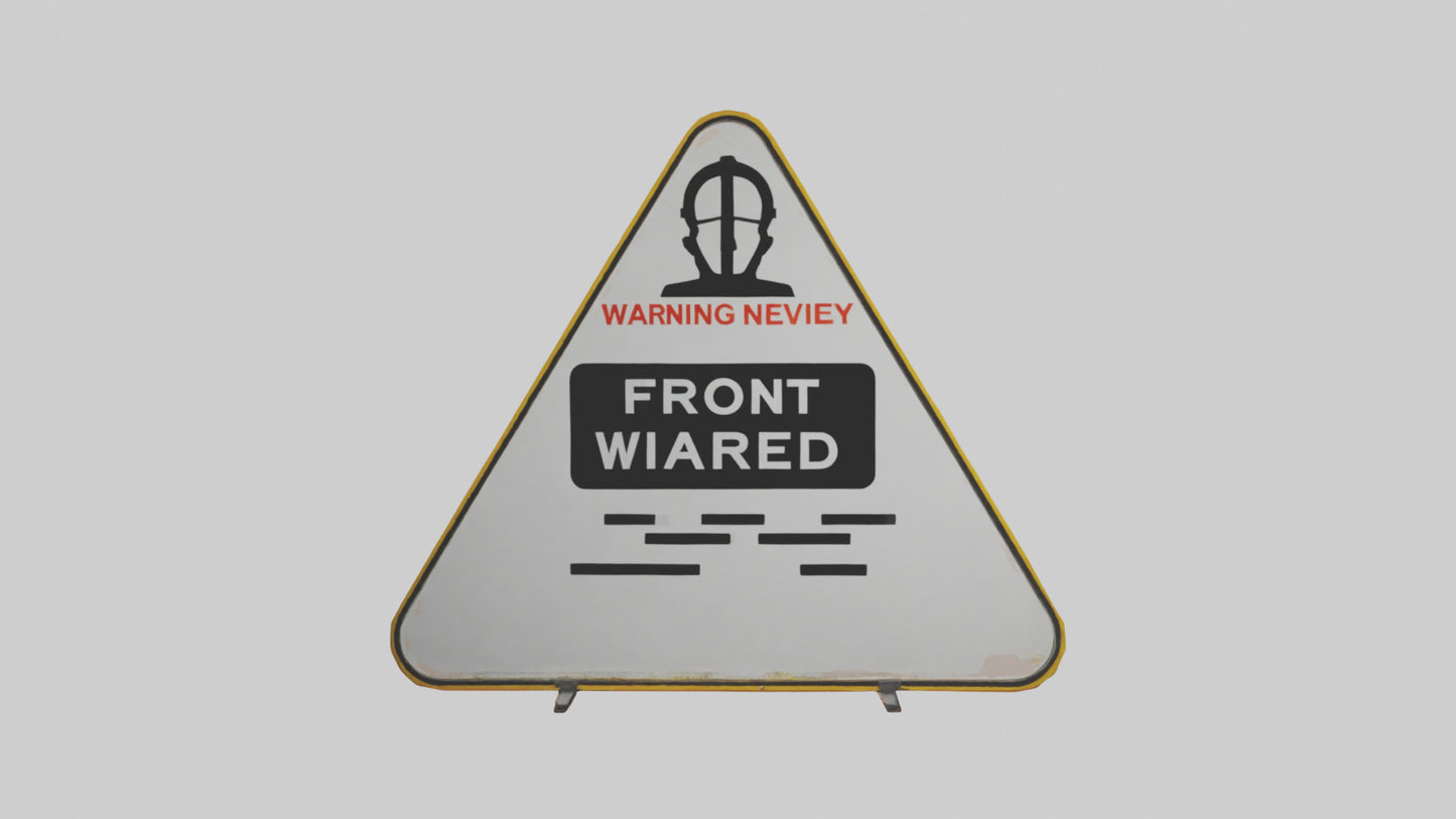 3D model Low Visibility Ahead Warning Sign model VR / AR / low-poly