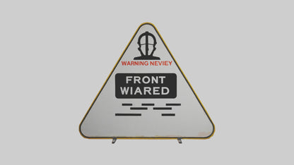 3D model Low Visibility Ahead Warning Sign model VR / AR / low-poly