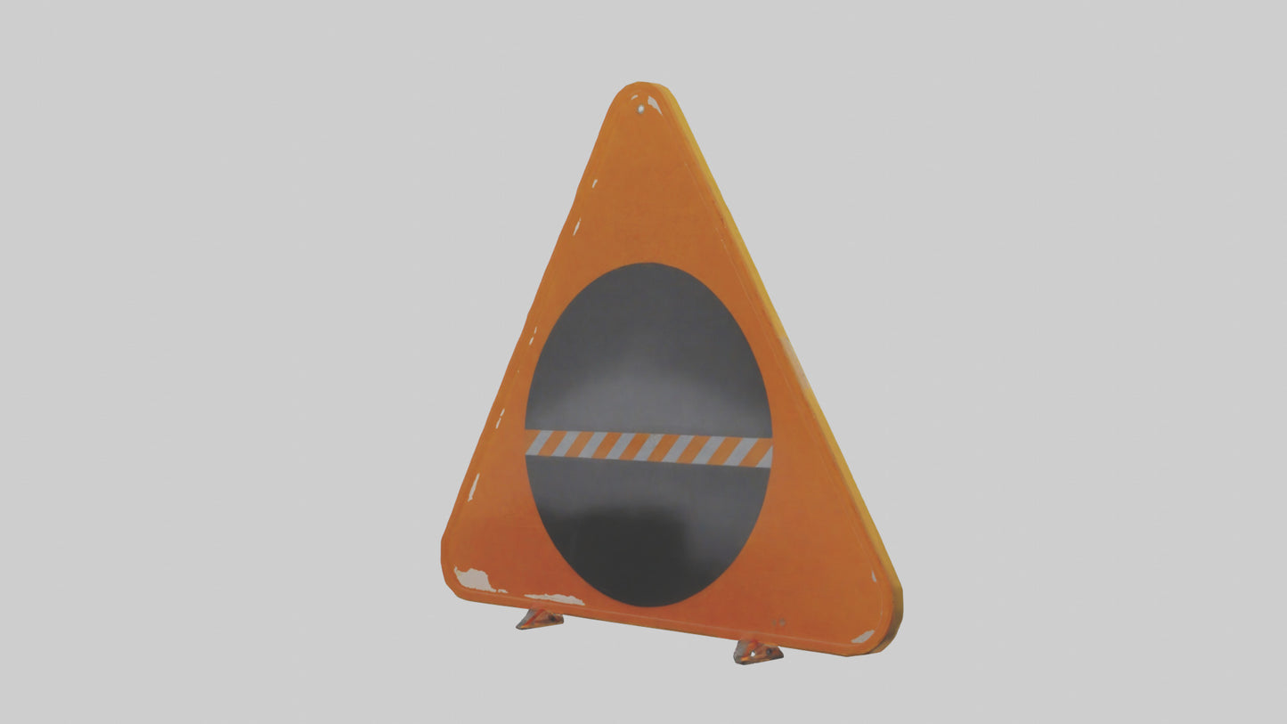 3D model Low Visibility Ahead Warning Sign model VR / AR / low-poly