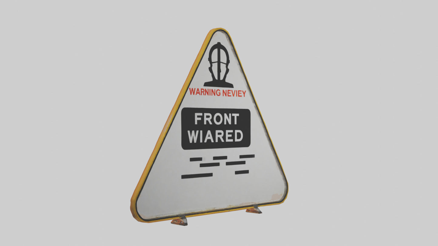 3D model Low Visibility Ahead Warning Sign model VR / AR / low-poly