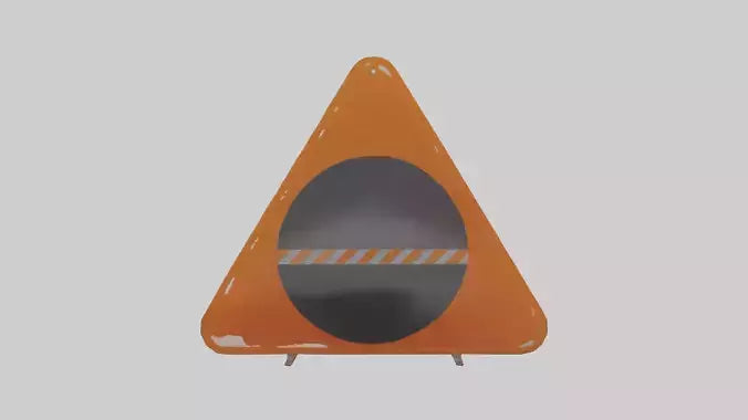 3D model Low Visibility Ahead Warning Sign model VR / AR / low-poly