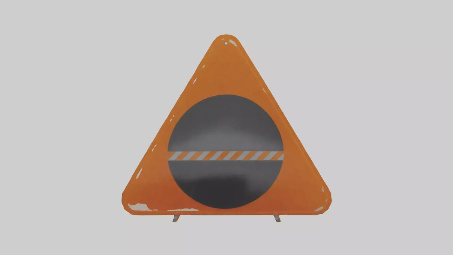 3D model Low Visibility Ahead Warning Sign model VR / AR / low-poly