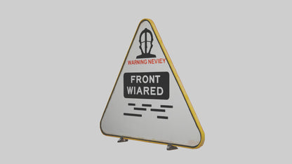 3D model Low Visibility Ahead Warning Sign model VR / AR / low-poly