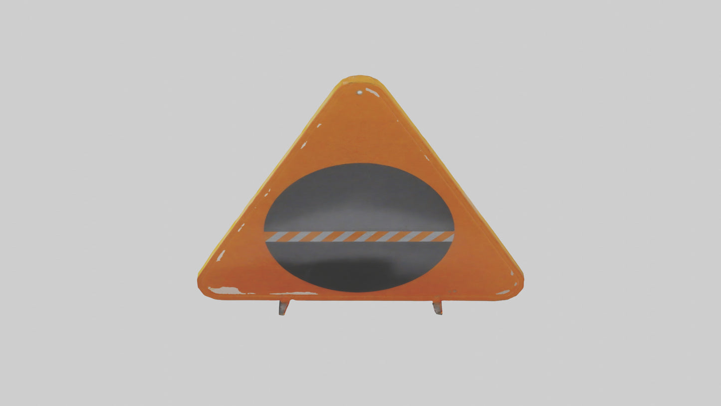 3D model Low Visibility Ahead Warning Sign model VR / AR / low-poly