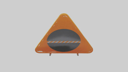 3D model Low Visibility Ahead Warning Sign model VR / AR / low-poly