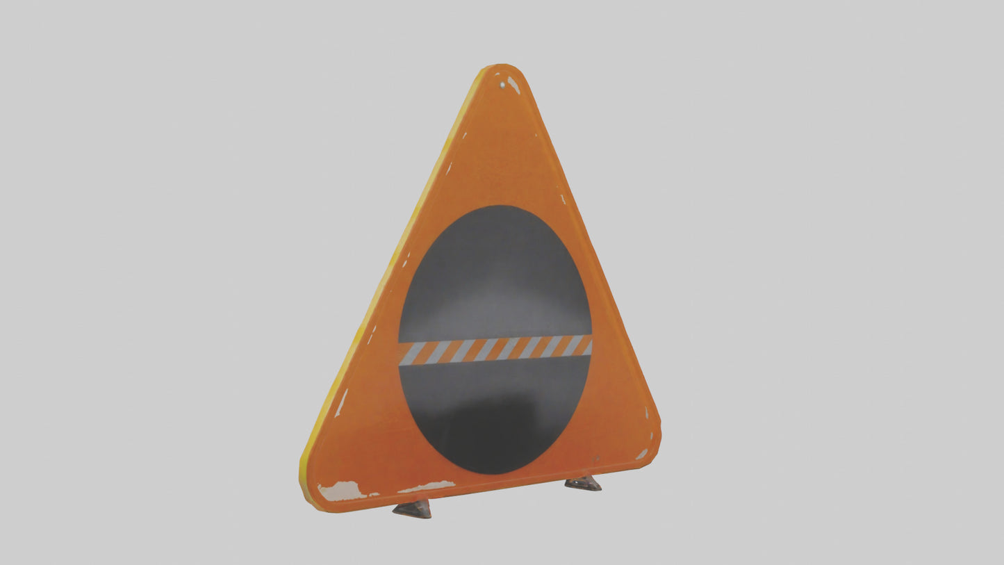 3D model Low Visibility Ahead Warning Sign model VR / AR / low-poly