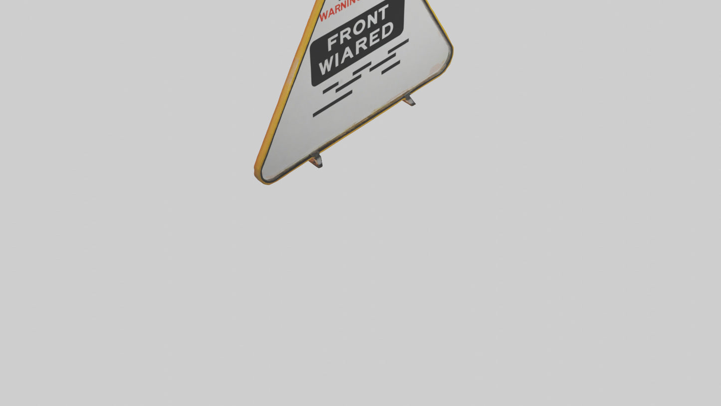 3D model Low Visibility Ahead Warning Sign model VR / AR / low-poly
