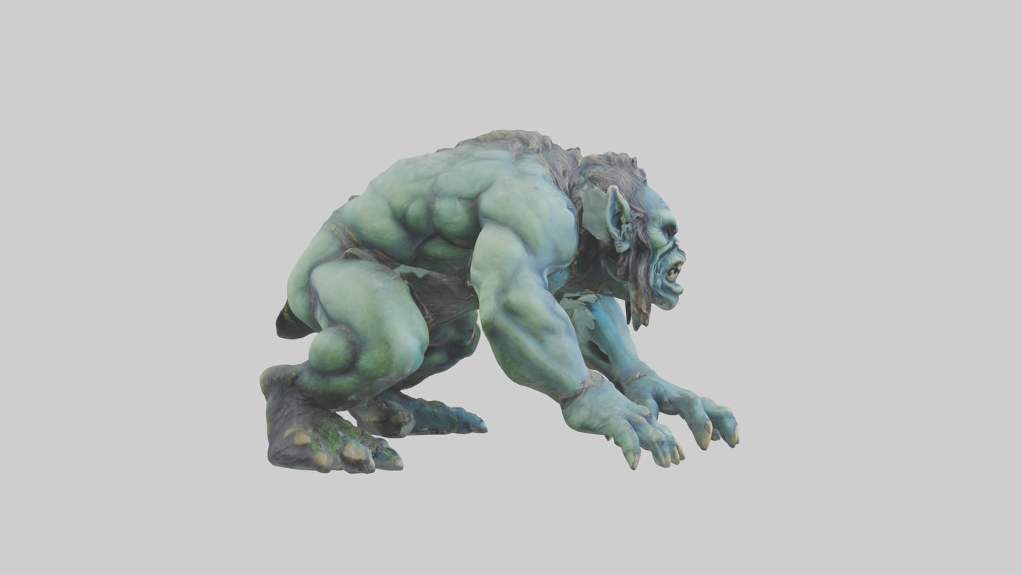 3D model Lurking Troll statue model VR / AR / low-poly