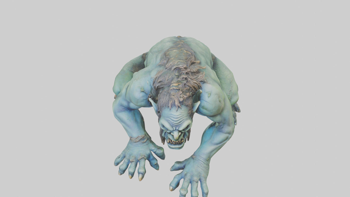 3D model Lurking Troll statue model VR / AR / low-poly