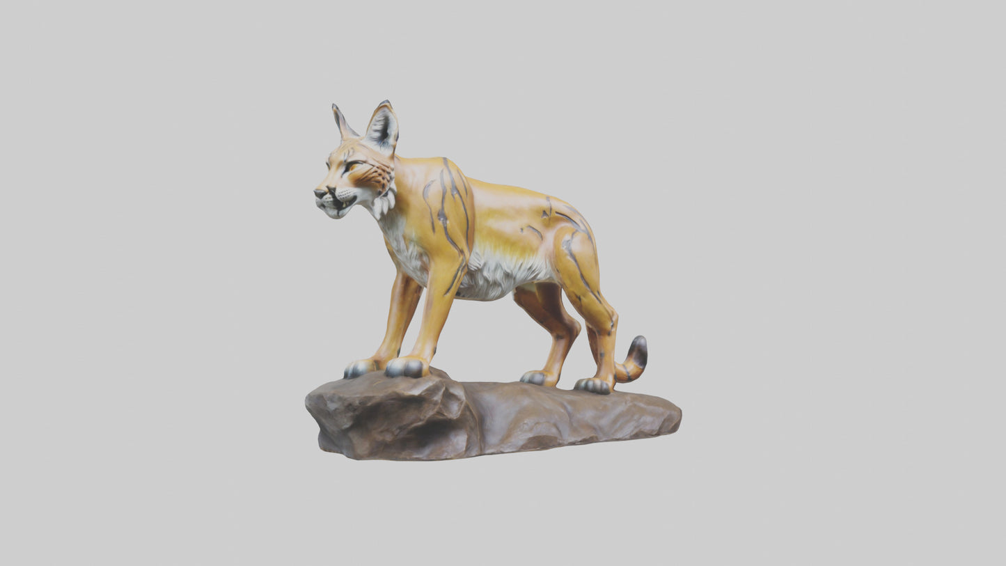 3D model Lynx statue model VR / AR / low-poly