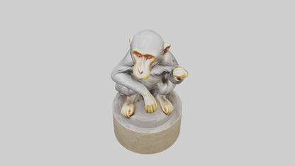 3D model Macaque statue model VR / AR / low-poly