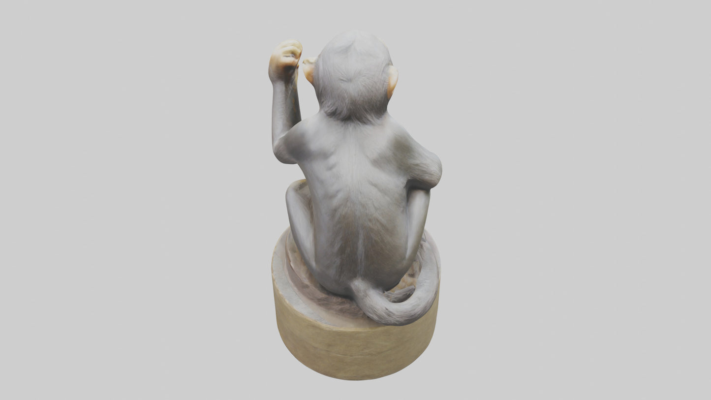 3D model Macaque statue model VR / AR / low-poly