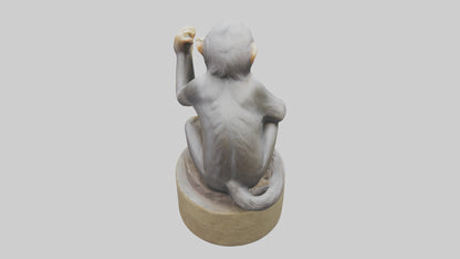 3D model Macaque statue model VR / AR / low-poly
