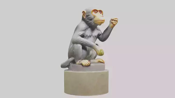 3D model Macaque statue model VR / AR / low-poly