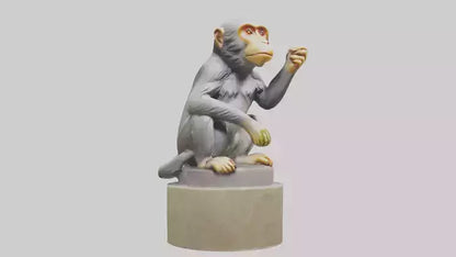 3D model Macaque statue model VR / AR / low-poly