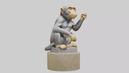 3D model Macaque statue model VR / AR / low-poly