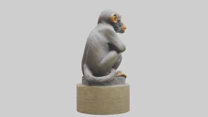 3D model Macaque statue model VR / AR / low-poly