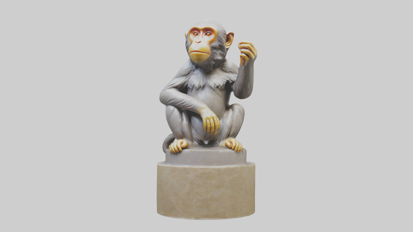 3D model Macaque statue model VR / AR / low-poly