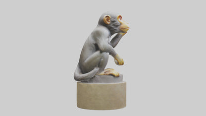 3D model Macaque statue model VR / AR / low-poly