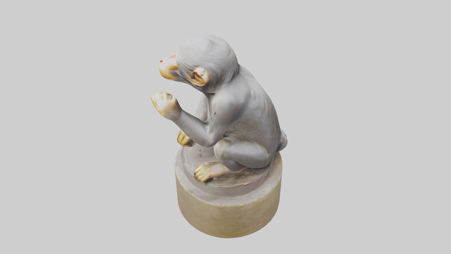 3D model Macaque statue model VR / AR / low-poly