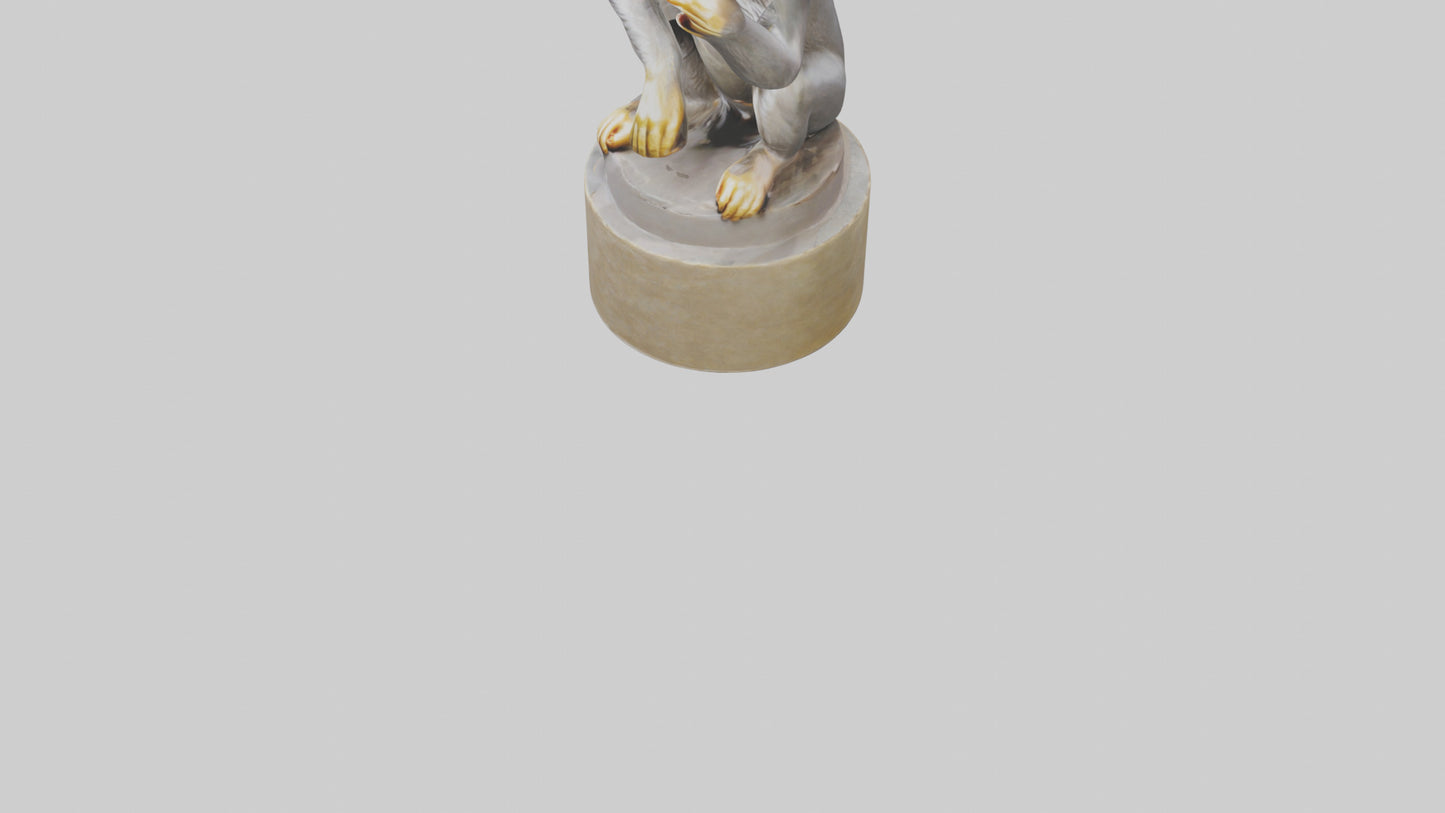 3D model Macaque statue model VR / AR / low-poly