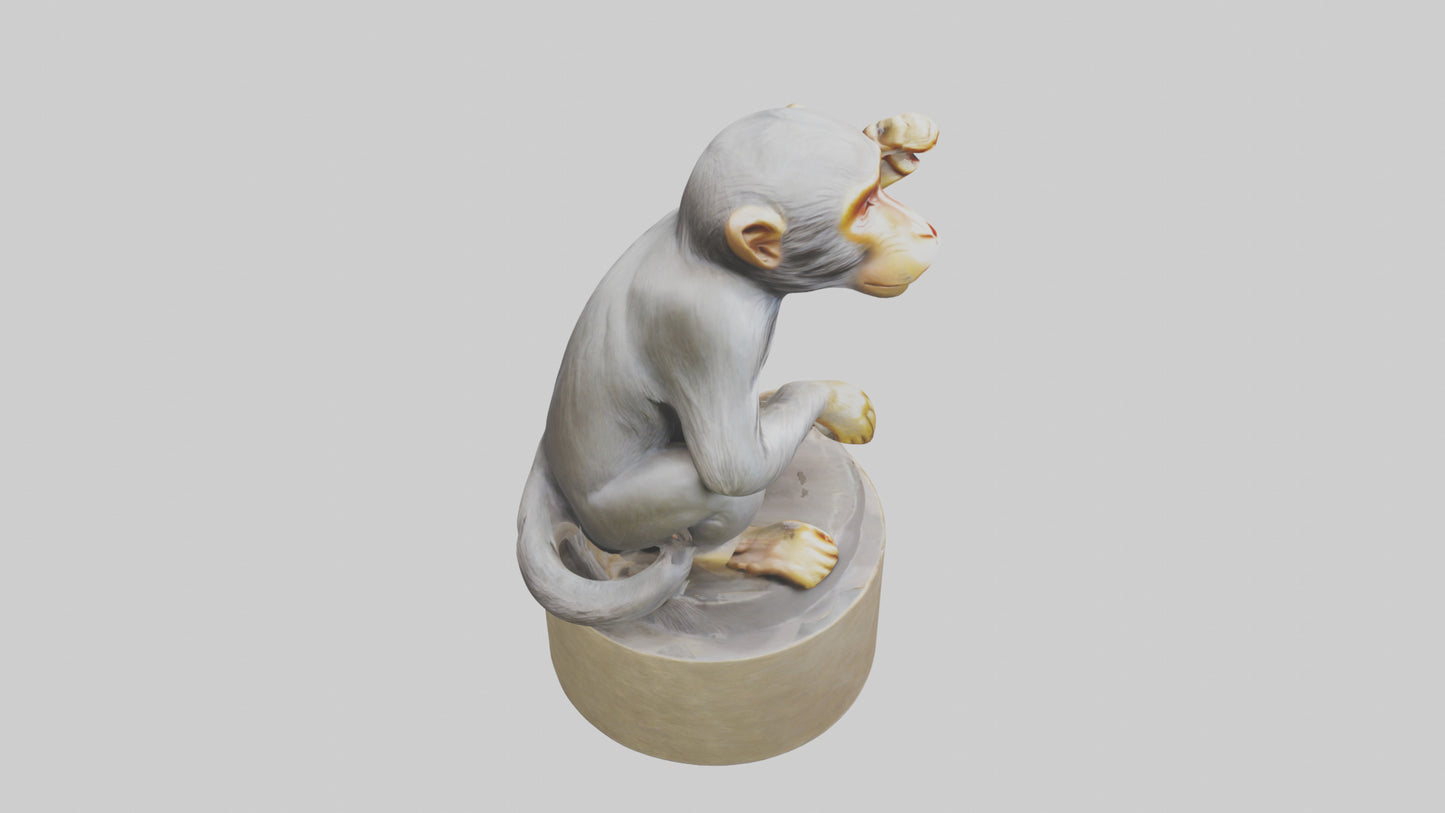 3D model Macaque statue model VR / AR / low-poly