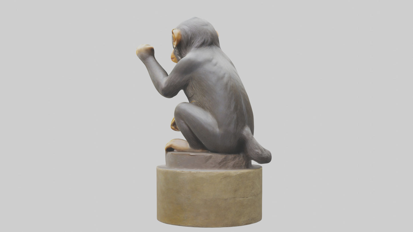 3D model Macaque statue model VR / AR / low-poly