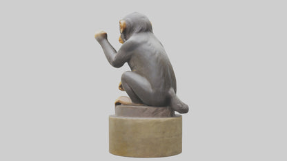 3D model Macaque statue model VR / AR / low-poly