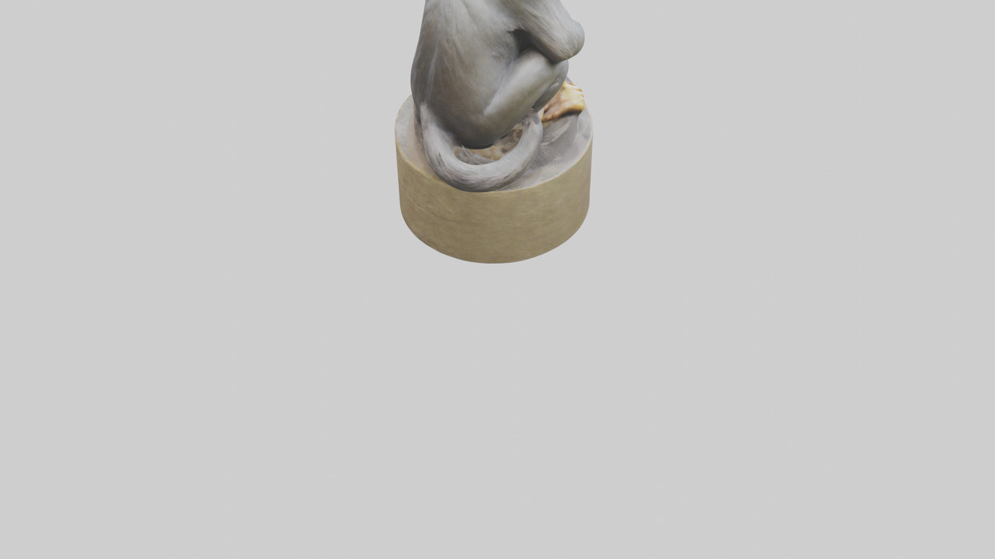 3D model Macaque statue model VR / AR / low-poly