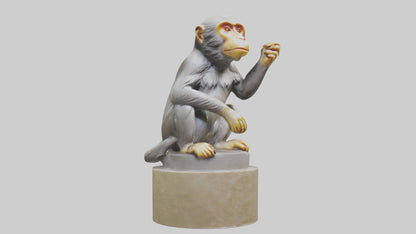 3D model Macaque statue model VR / AR / low-poly