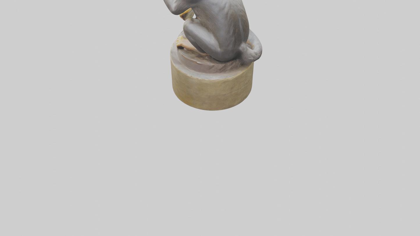 3D model Macaque statue model VR / AR / low-poly