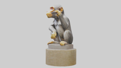 3D model Macaque statue model VR / AR / low-poly