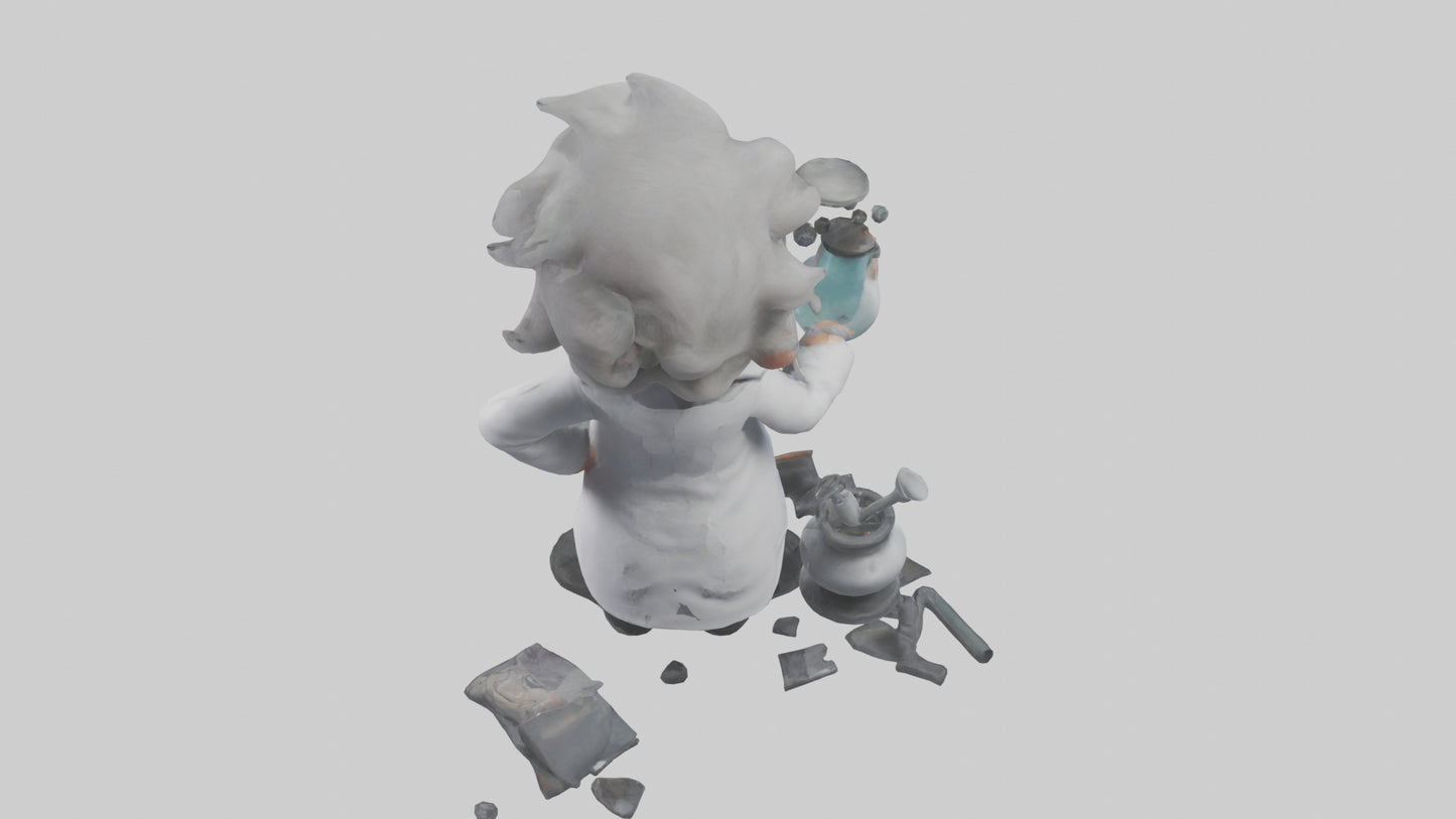 3D model Mad scientist model VR / AR / low-poly