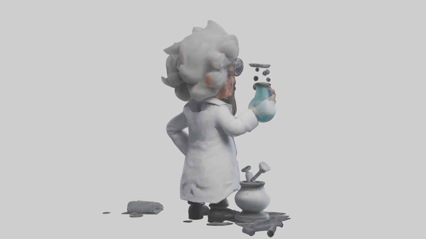 3D model Mad scientist model VR / AR / low-poly
