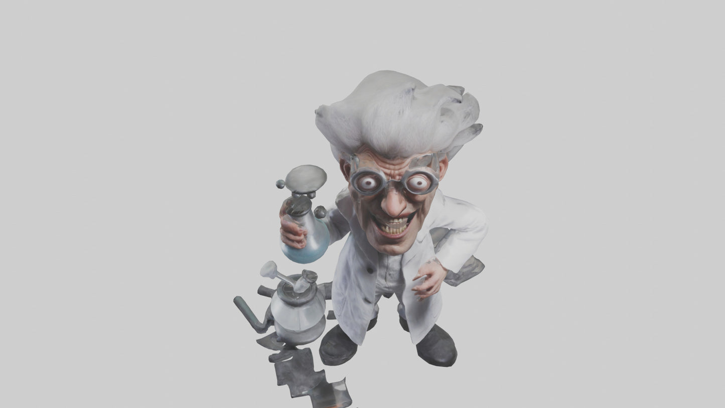 3D model Mad scientist model VR / AR / low-poly