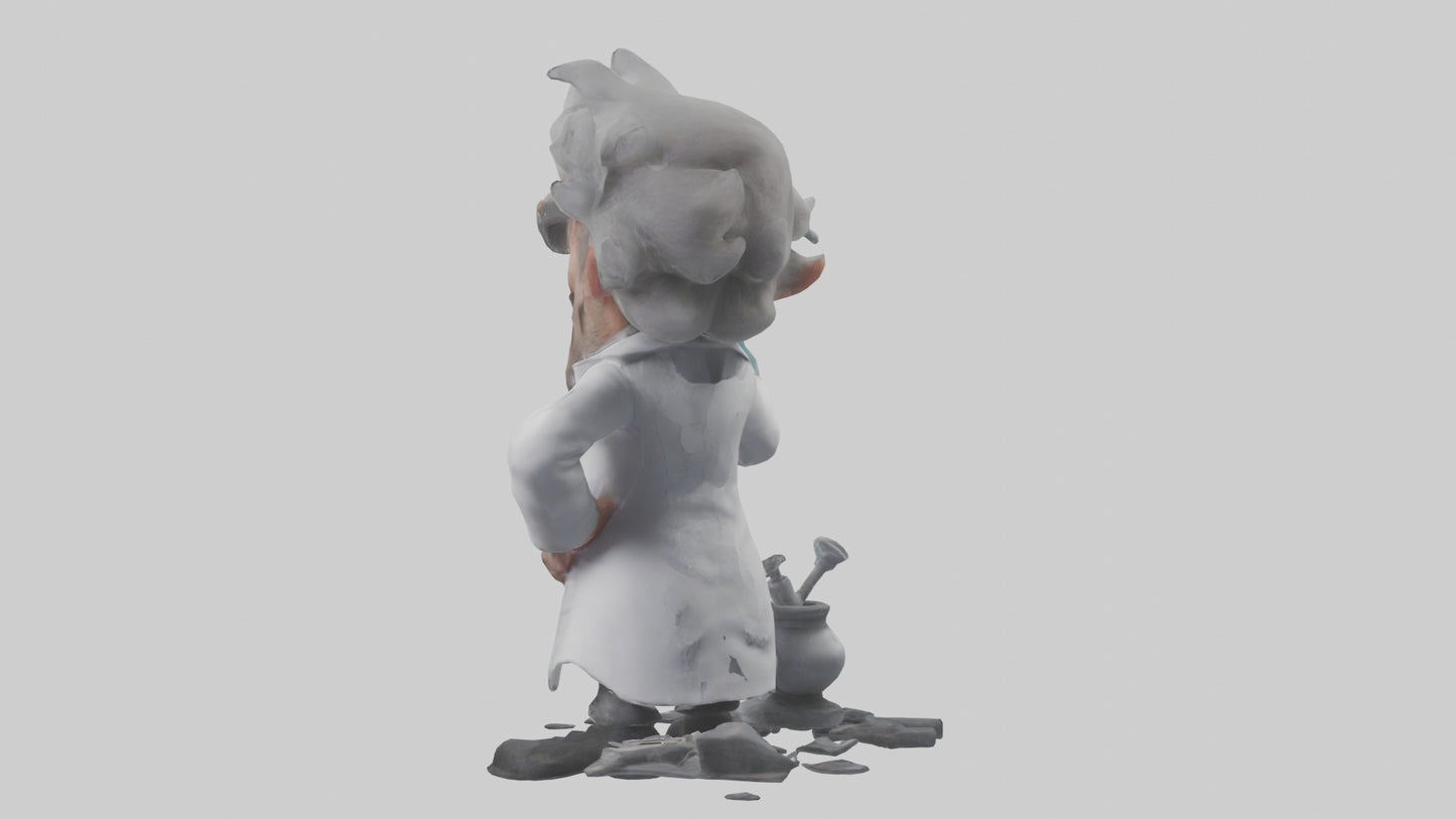 3D model Mad scientist model VR / AR / low-poly