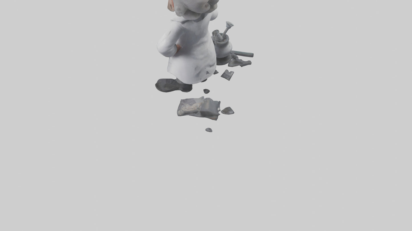 3D model Mad scientist model VR / AR / low-poly