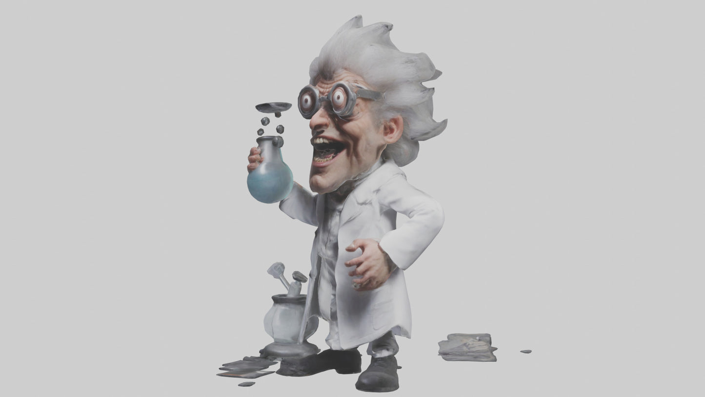 3D model Mad scientist model VR / AR / low-poly