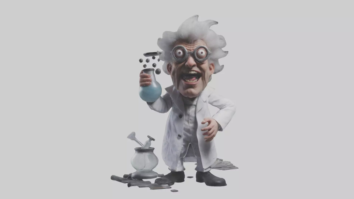 3D model Mad scientist model VR / AR / low-poly