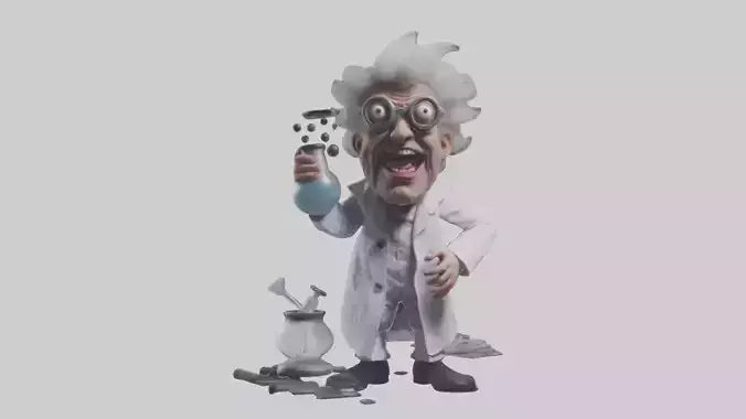 3D model Mad scientist model VR / AR / low-poly