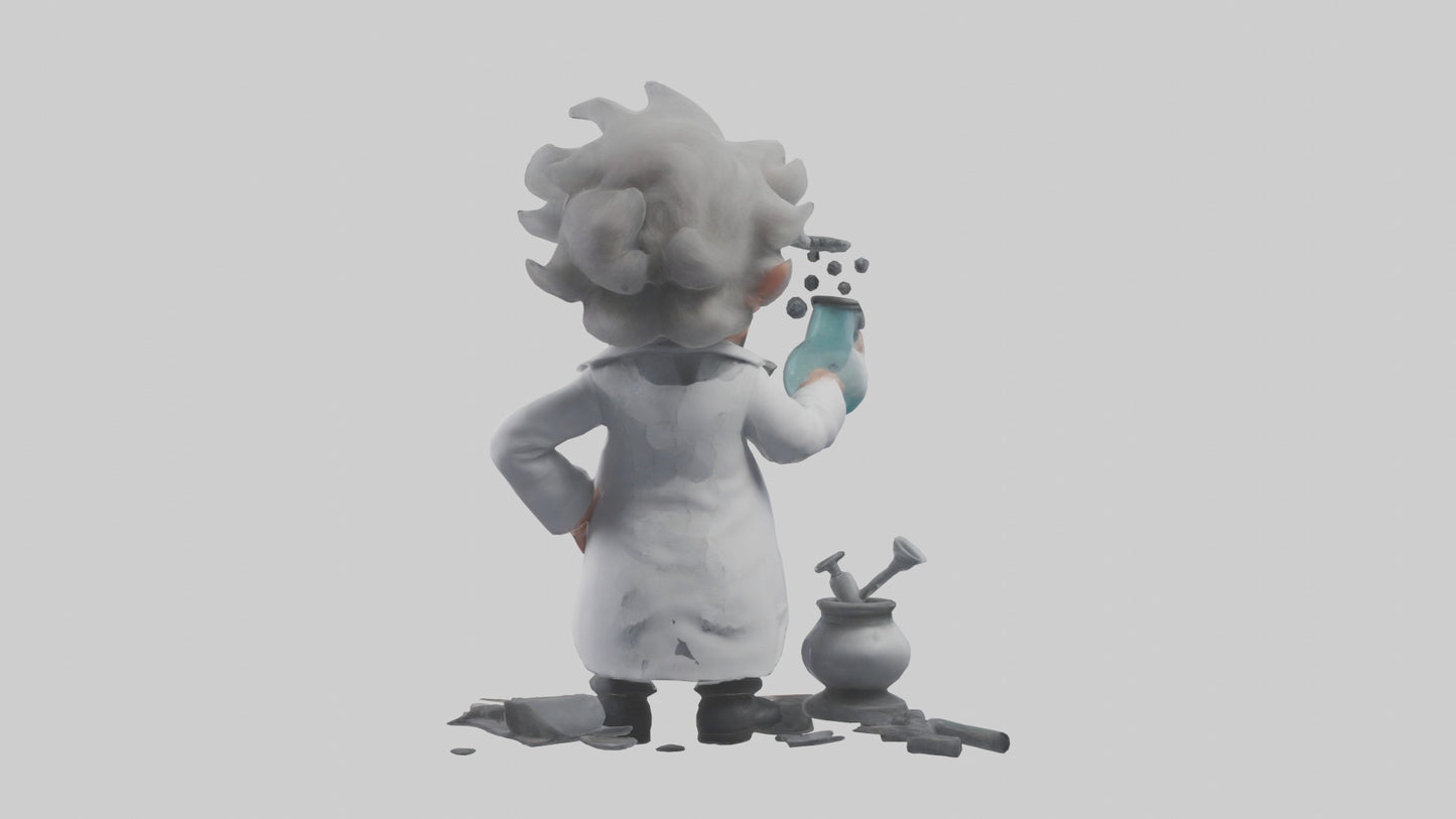 3D model Mad scientist model VR / AR / low-poly