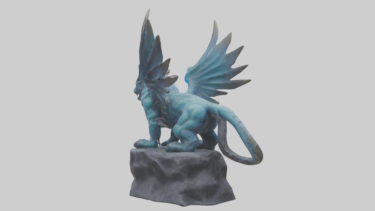 3D model Magic Beast statue model VR / AR / low-poly