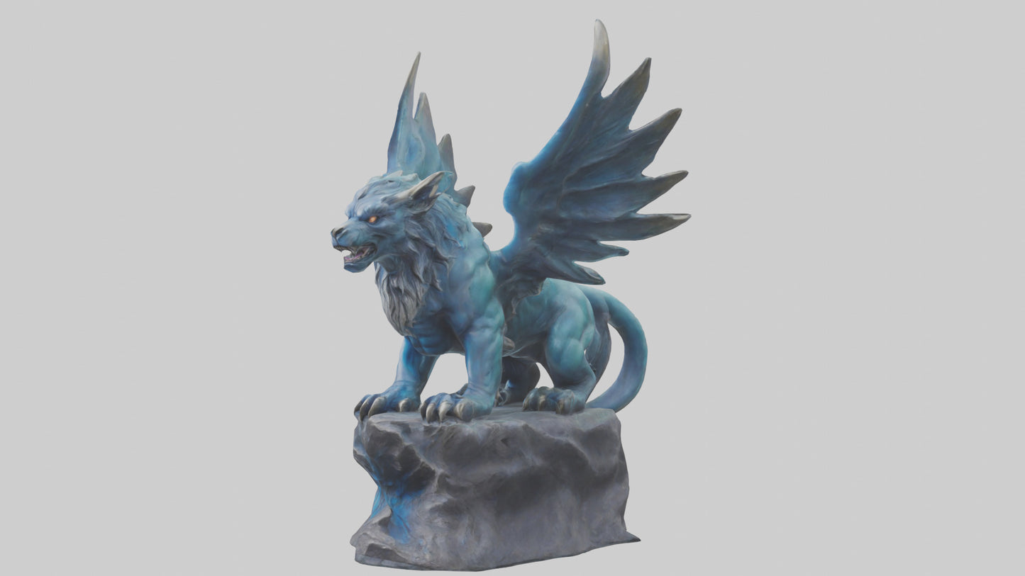 3D model Magic Beast statue model VR / AR / low-poly