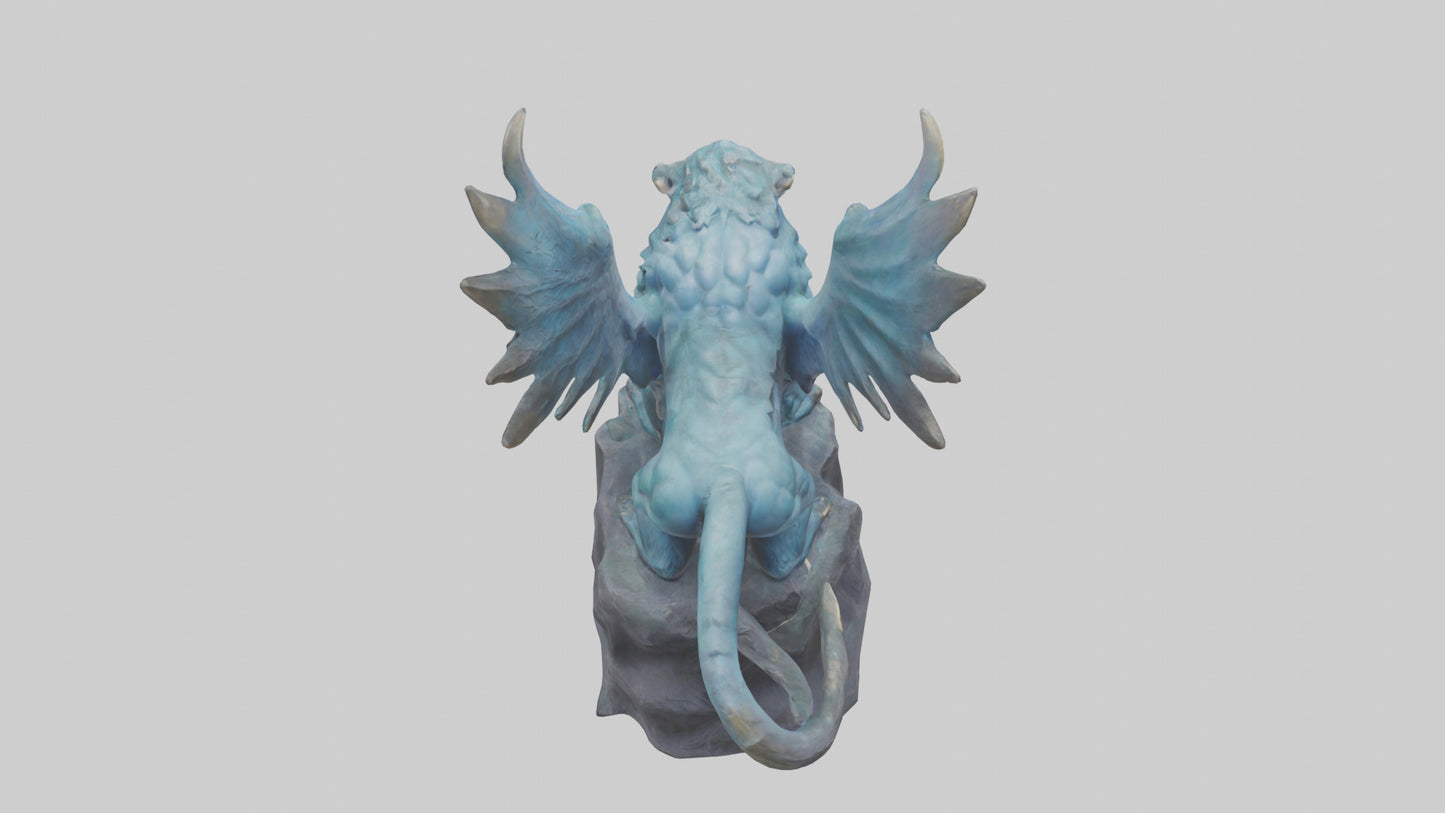 3D model Magic Beast statue model VR / AR / low-poly