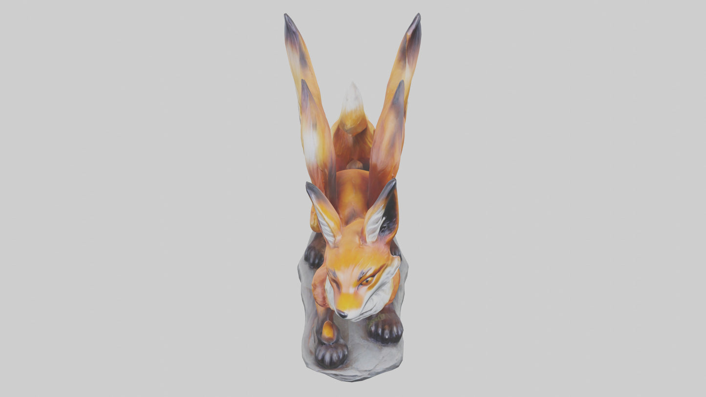 Magic Fox statue model VR / AR / low-poly
