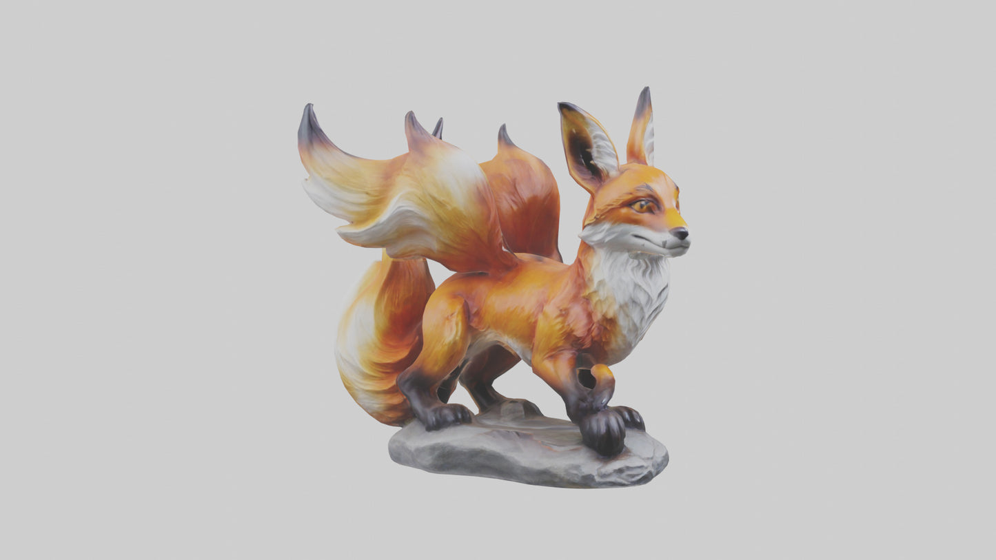 Magic Fox statue model VR / AR / low-poly
