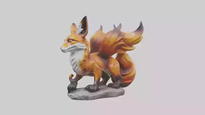 Magic Fox statue model VR / AR / low-poly