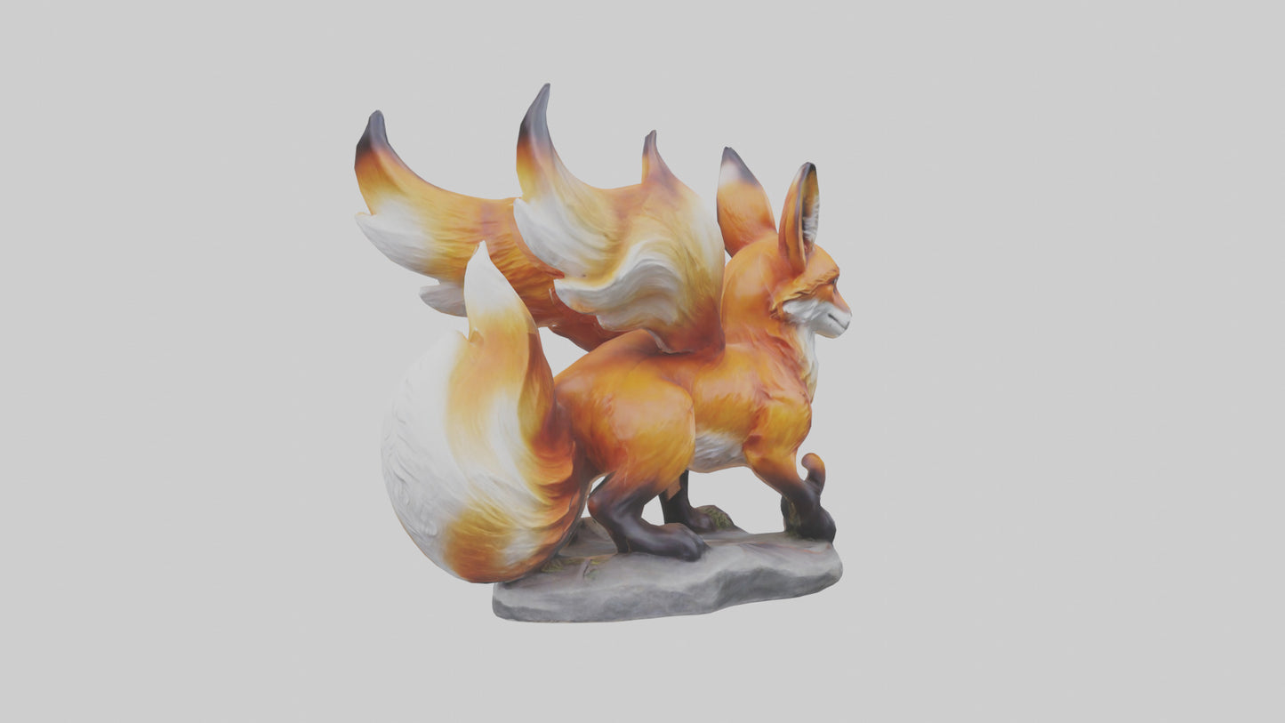 Magic Fox statue model VR / AR / low-poly