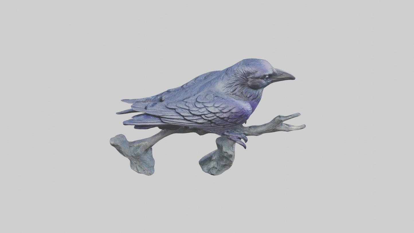 Magic Raven statue model VR / AR / low-poly